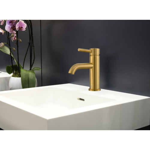 Ancona Valencia Series Single Lever Bathroom Faucet in Brushed Gold