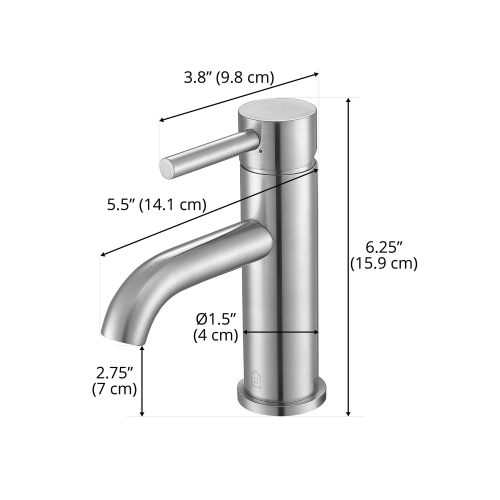 Ancona Valencia Series Single Lever Bathroom Faucet in Brushed Nickel