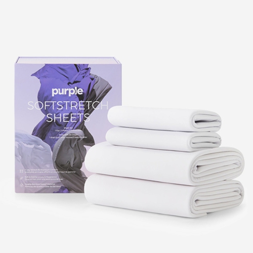 Ensemble de draps Purple Softstretch - Blanc pur - Très grand lit