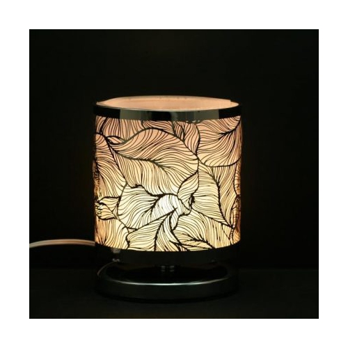 J1327 – Touch Sensor Oval Shape Lamp – Silver Feather