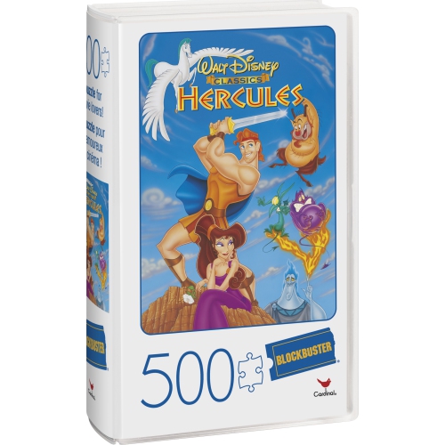 Spin Master Games 500-Piece Adult Jigsaw Puzzle in Plastic Retro Blockbuster VHS Video Case, Hercules