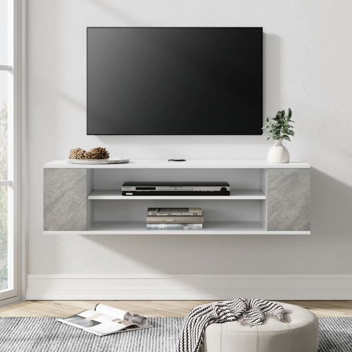 Fitueyes Floating Tv Shelf Wall Mounted Media Consoleentertainment