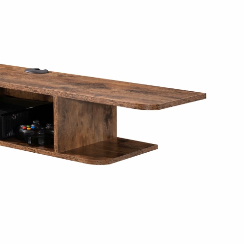 FITUEYES Floating TV Stands Wall Mounted Media Console for TV's up to 55" Entertainment Storage AV Shelf,Rustic Brown