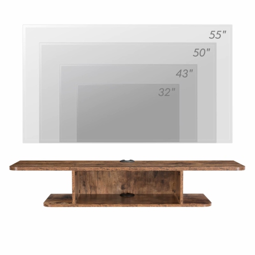 FITUEYES Floating TV Stands Wall Mounted Media Console for TV's up to 55" Entertainment Storage AV Shelf,Rustic Brown