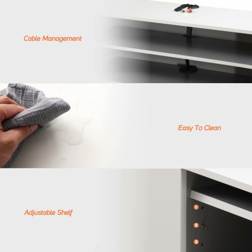 FITUEYES Floating TV Shelf Wall Mounted Media Console for Cable Box Modern Home Decor Tv Stand,White,39 Inch