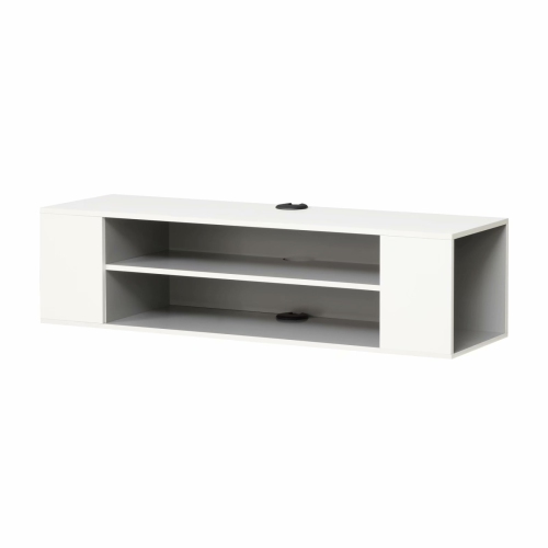 FITUEYES Floating TV Shelf Wall Mounted Media Console for Cable Box Modern Home Decor Tv Stand,White,39 Inch