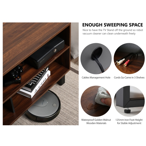 FITUEYES Swivel Floor TV Stand for 32 - 65 Inch TVS Universal Corner TV Stands with Storage for Media Console Holds Up to 99 Pounds 2 Levels Height