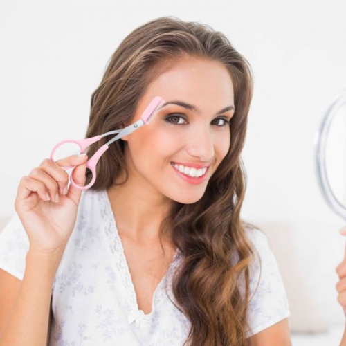 ISTAR Stainless Steel Eyebrow Shaping Cut Scissors Comb Hair Remover Beauty Tool Shaver Makeup Tools Hair Grooming Removal