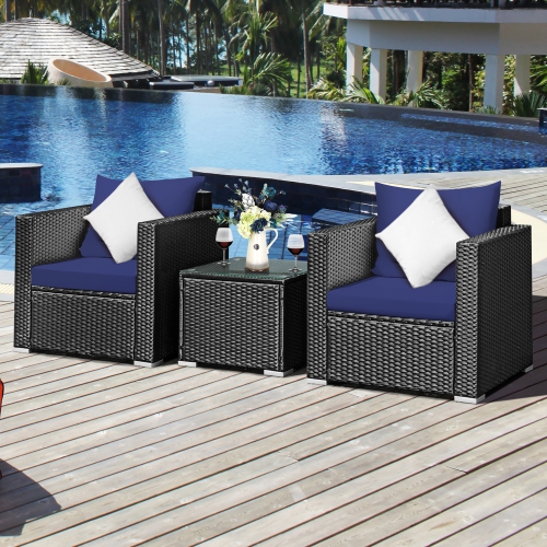 Costway outdoor patio rattan online wicker furniture set