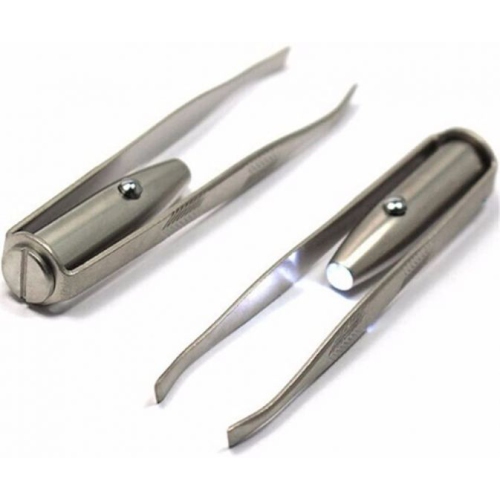 ISTAR  Tweezers w Led Light, Stainless Steel Makeup Led Light Eyelash Eyebrow Hair Removal Tweezers Illuminating Lighted Tweezers for Precision Hair
