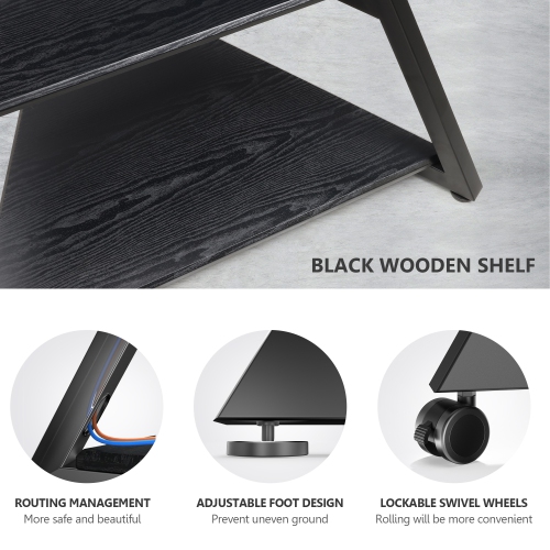 FITUEYES Art Floor TV Stand for 43-75 Inch TVs LCD/LED Screens Height Adjustable Universal TV Mount Stand with Wire Management, VESA 400x600mm