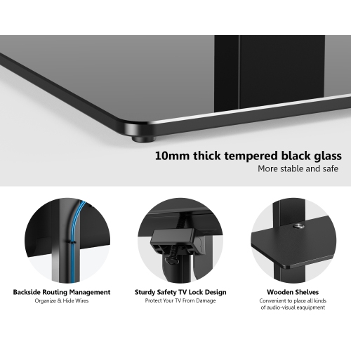 FITUEYES Floor Tall TV Stand for 32 to 65 inch Flat Curved Screen Television with 60 Degree Swivel Mount & 6 Level Height Adjustable up to 54.6" &