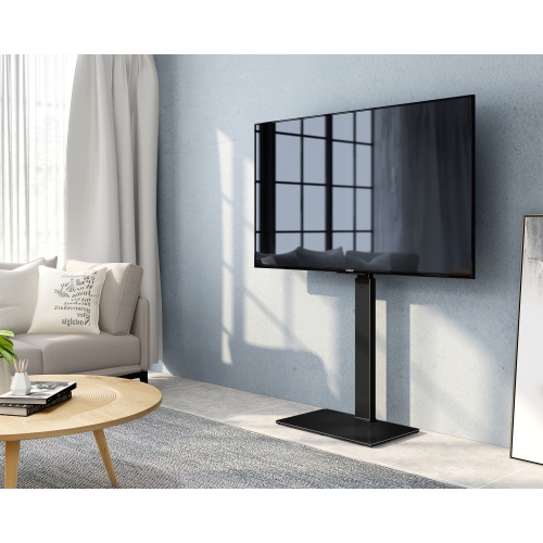 FITUEYES Floor Swivel 32 to 65 inch TV Stand with 60 Degree Swivel Mount & 6 Level Height Adjustable up to 54.6" & VESA 600x400 & Cable Management &