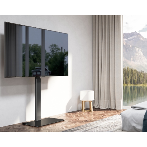 FITUEYES Floor Swivel 32 to 65 inch TV Stand with 60 Degree Swivel Mount & 6 Level Height Adjustable up to 54.6" & VESA 600x400 & Cable Management &