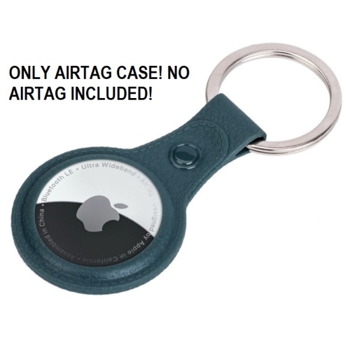 CC  Topsave Rubber Material Leather Design Airtag Key Ring Case, Army In Green