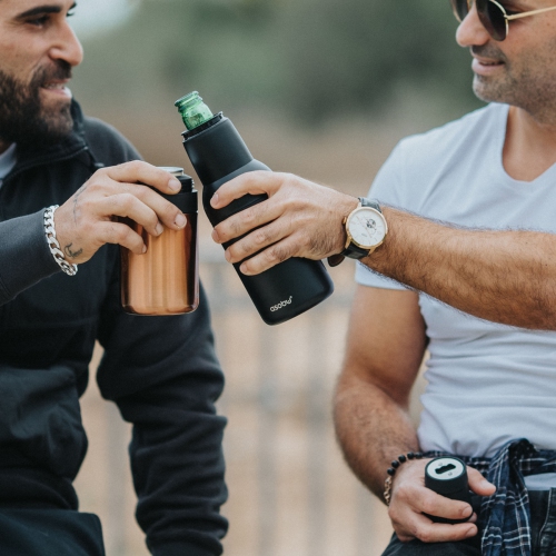 Asobu Frosty Beer 2 Go Vacuum Insulated Double Walled Stainless Steel Beer Bottle and Can Cooler with Beer Opener