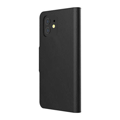 AXS 2-en-1 cuir végétalien magnétique mince LUXFolio+ pour Apple iPhone 12 mini | Noir