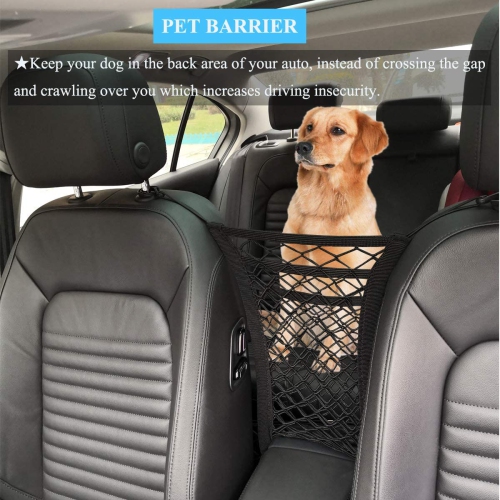 ISTAR Car Mesh Organizer 3-Layer Car Storage Organizer Seat Back Net Bag,  Barrier of Backseat Kids Children Pet Dog, Cargo Tissue Handbag Purse  Holder, Driver Storage Netting Pouch (2 Pack)
