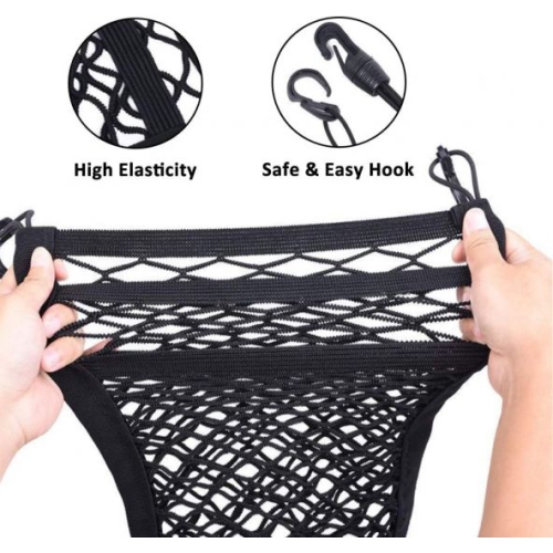 ISTAR Car Mesh Organizer 3-Layer Car Storage Organizer Seat Back Net Bag Driver Storage Netting Pouch