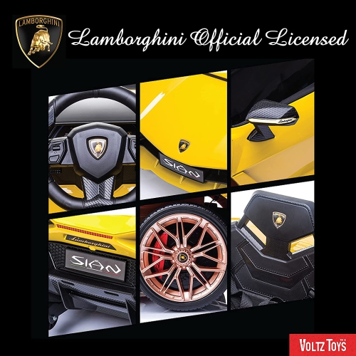 Voltz Toys 12V Ride On Car for Kids, Official Licensed Lamborghini SIAN, Battery Powered Electric Car with Remote Control, LED Lights and MP3 Player