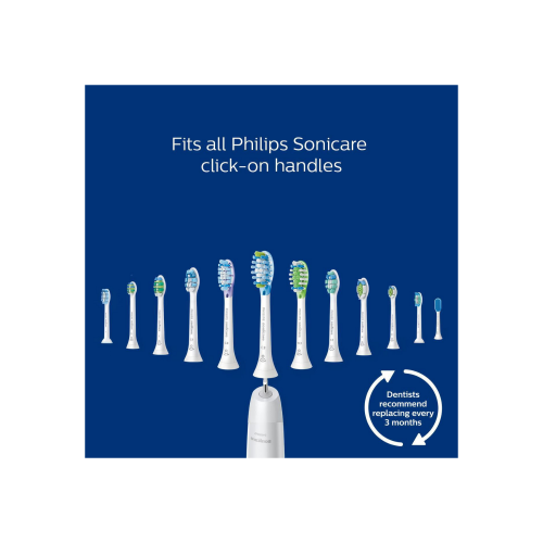 Tête de brosse à dents sonique de rechange Sonicare W Diamond Clean Standard de Philips; HX6062/92 blanc