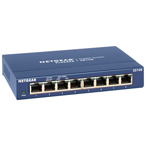 NETGEAR 8-Port Gigabit Network Switch (GS108)