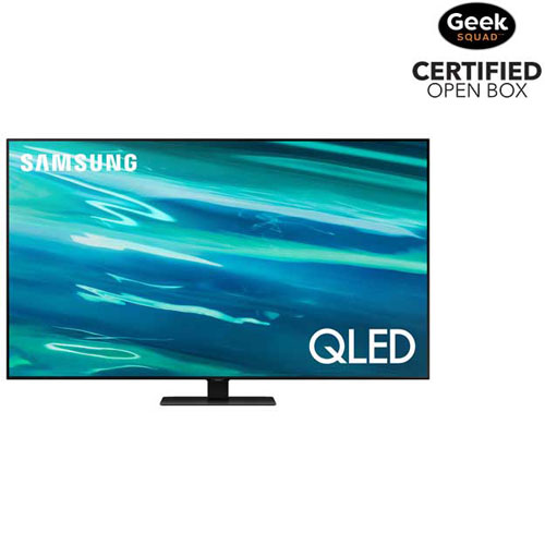 Open Box - Samsung 55" 4K UHD HDR QLED Tizen OS Smart TV (QN55Q80AAFXZC) - 2021 - Titan Black