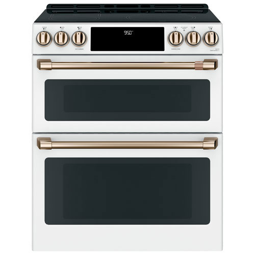 Café 30" Convection Double Slide-In Induction Range - White - Open Box - Scratch & Dent