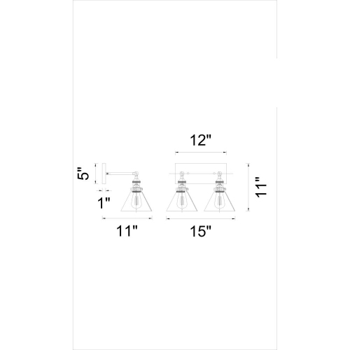 Eustis 2 Light Wall Sconce With Polished Nickel Finish