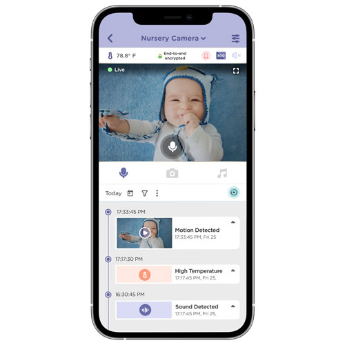 Interphone vidéo 5 po Nursery Pal Crib Edition Hubble, vision nocturne/com. 2 directions