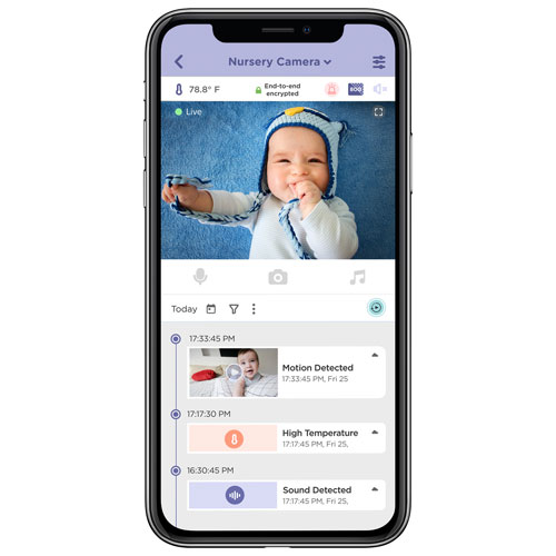 Interphone vidéo 5 po Nursery Pal Crib Edition Hubble, vision nocturne/com. 2 directions