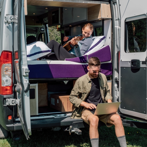 Polysleep 10" RV Antimicrobial Memory Foam Mattress — Breathable Top Layer & Soft Liquid Repellent Cover, Premium Hybrid Bed in a Box, Made in Canada