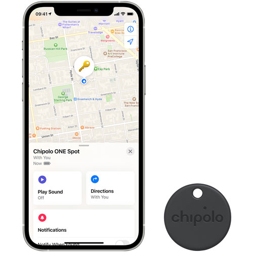 Chipolo ONE Spot Bluetooth Item Tracker with Apple Find My - Black - 1 Pack