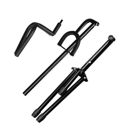 Support de guitare trépied pliable avec sangle de sécurité - Support pour guitare acoustique/électrique/classique, basse, noir