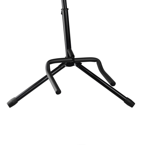 Support de guitare trépied pliable avec sangle de sécurité - Support pour guitare acoustique/électrique/classique, basse, noir