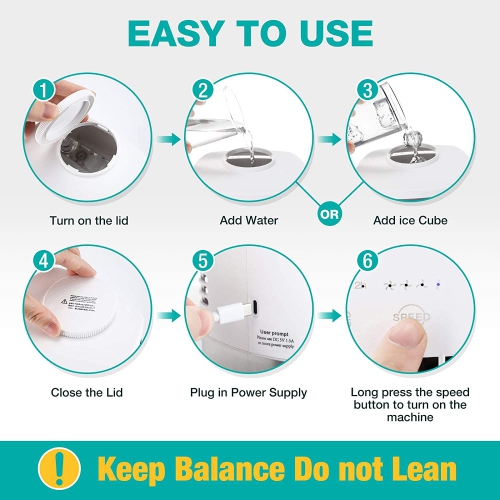 Ventilateur de climatiseur portatif, mini climatiseur personnel avec ventilateur à 4 vitesses, lampe DEL à 7 couleurs, refroidisseur d’air par