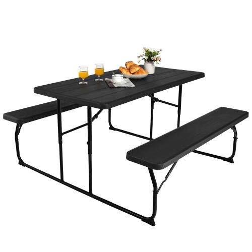 Costway Foldable Picnic Table Bench Set Outdoor Camping for Patio & Backyard