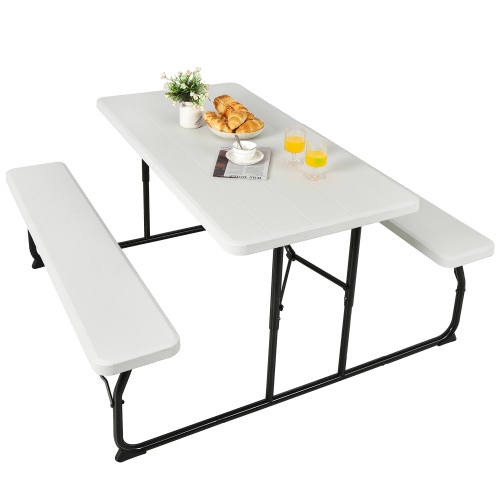Costway Foldable Picnic Table Bench Set Outdoor Camping for Patio & Backyard