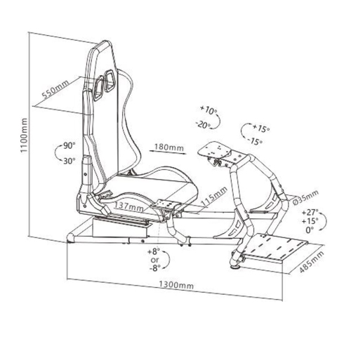 Cockpit de simulateur de course RSC-GT7-B de Boost Industries