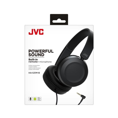 JVC HA-S31M-B - Wired Headphones With Built-in Microphone and Remote Control, Black