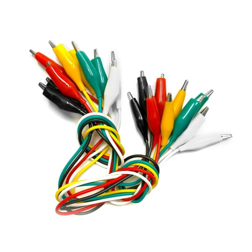Contempo Views 15 inch Pack of 10 5-Colour Jumper Test Lead Cables and Alligator Clips