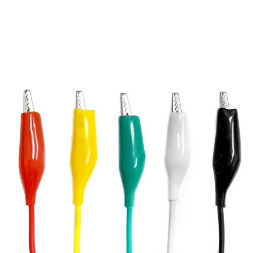 Contempo Views 15 inch Pack of 10 5-Colour Jumper Test Lead Cables and Alligator Clips
