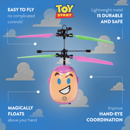 Disney Pixar Licensed Toy Story Buzz Lightyear Flying IR UFO Motion Sensing Helicopter