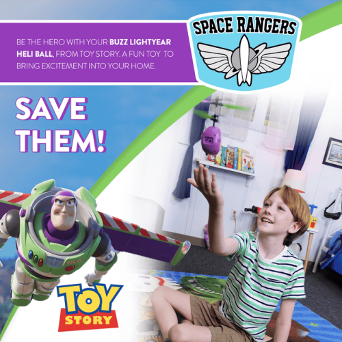 Disney Pixar Licensed Toy Story Buzz Lightyear Flying IR UFO Motion Sensing Helicopter