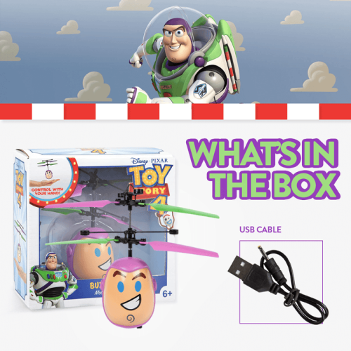 Disney Pixar Licensed Toy Story Buzz Lightyear Flying IR UFO Motion Sensing Helicopter