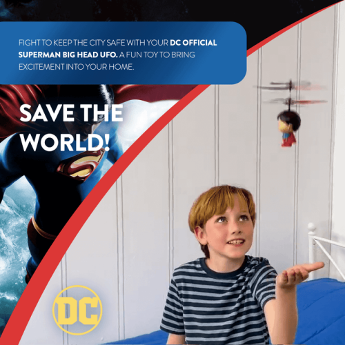 DC sous licence Superman 3,5 pouces Flying Figure UFO Big Head Hélicoptère