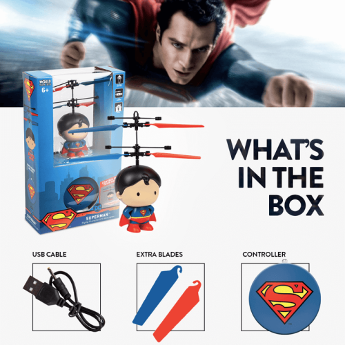 DC sous licence Superman 3,5 pouces Flying Figure UFO Big Head Hélicoptère