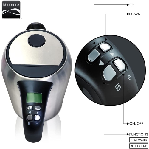 Kenmore Digital Cordless Stainless Steel Kettle