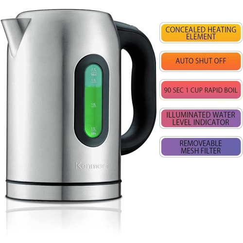 Kenmore Digital Cordless Stainless Steel Kettle