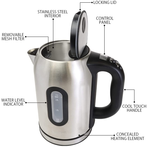 Kenmore Digital Cordless Stainless Steel Kettle